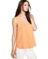 An asymmetrical hi-lo hem ups the edge on this RACHEL Rachel Roy tank -- perfect over the season's skinny jeans!