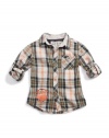 GUESS Kids Boys Indie Shirt with Roll-up Sleeves, PLAID (4)