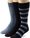 Tommy Hilfiger Men's 3 Pack Multi Stripe Crew Socks