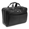 Hartmann Capital Leather Triple Compartment Expandable Briefcase Black