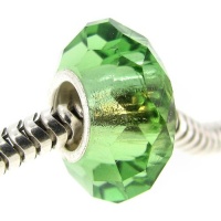 Sterling Silver Birthstone Emerald Crystal For Pandora, Chamilia, Biagi, Troll European Bead Charm May