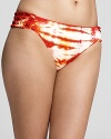 This Lucky Brand bikini bottom takes a walk on the wild side in a fiery tie dye print and red-hot palette.