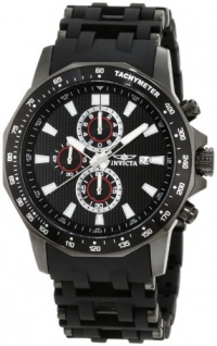 Invicta Men's 1933 Sea Spider Chronograph Black Dial Black Polyurethane Watch