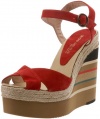 André Assous Women's Pipoan Wedge Sandal, Red Suede, 39.5 M EU/8.5 M US