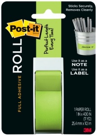 Post-it Full Adhesive Roll, 1 x 400 Inches, Green, 1-Pack ,2650-G