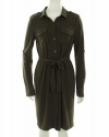 Calvin Klein Stretch Shirt Dress Olive Small