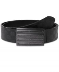 Buckle up. Take the fast lane to sophistication with this textured belt from American Rag.