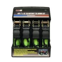 Grip 4 Piece 1-Inch x 15-Foot Ratchet Tie Down Set