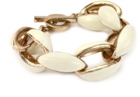 Anne Klein Zelda Gold-Tone Ivory Enamel Link Bracelet