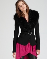 A plush collar lends a luxe finish to this versatile Rachel Zoe wool jacket. Layer over a bright party dress, or pair with pants for workday chic.