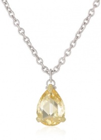 Judith Ripka La Petite Pear Shaped Yellow Pendant Necklace on Chain Necklace