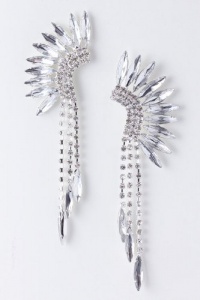 Indian Headdress Crystal Statement Earrings (Clear)