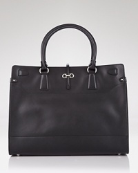 Work this luxe and classic leather tote into your office wardrobe for enviable style. From Salvatore Ferragamo.