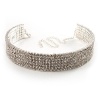 5-Row Swarovski Crystal Choker Necklace (Silver&Clear)