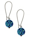 Have yourself a ball. Style&co. makes sure you're the belle of the evening with this set of teal drop earrings. The pair is crafted from hematite tone mixed metal and uses a fish-hook closure. Approximate drop: 3/4 inch.