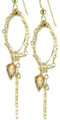 Rachel Burklund High Society Citrine Circle Gold-Plated Earrings