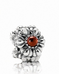 Birthstone accents add a personal touch to PANDORA's floral charm.