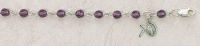 Amethyst Sterling Silver Swarovski Crystal Baby Birthstone 5MM Rosary Bracelet 5 Length