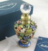 Swarovski Crystals Perfume Bottle Flowered Round Antique Vintage(Style May Vary)