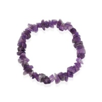 Genuine Amethyst Chip Stone Bracelet