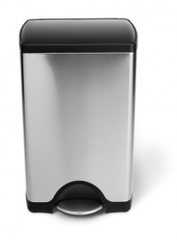 simplehuman Rectangular Step Trash Can, Brushed Stainless Steel, 38 Liters /10 Gallons