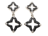 Original Star K(tm) Cubic Zirconia Black Star Earring Studs in 925 Sterling Silver