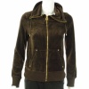 MICHAEL Michael Kors Jacket, Velour Zip Front Chocolate XS