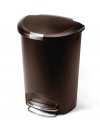 simplehuman 50L-Liter / 13-Gallon Semi-Round Step Trash Can, Mocha Plastic