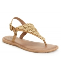 Boho beauty. With suede circles embellishing the vamp, the Filomena sandals by Lucky Brand are charming enough to go casual or a little bit dressy.