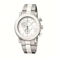 Gucci Women's YA101345 G Chrono White Matte Painted Dial Watch