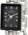 Anne Klein Women's 104899BKSB Silver-Tone Black Dial Dress Watch