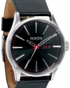 Nixon Sentry Leather Watch - Men's Black, One Size