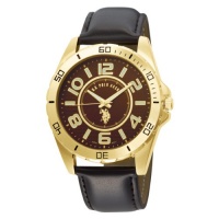 U.S. Polo Assn. Men's USC50012 Analogue Brown Dial Leather Strap Watch