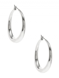 GUESS Silver-Tone Tubular Hoop Earrings, SILVER