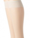 Hanes Silk Reflections Women's Plus-Size 2 Pack Knee High, Pearl, One Size