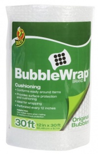 Duck Brand Bubble Wrap Protective Packaging, 12-Inch Wide Roll, 30-Feet x 0.18 Inches, Clear (10230)