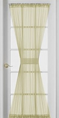 72-Inch Sheer Voile French Door Panel Curtain, Beige