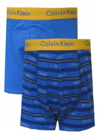 Calvin Klein Blue and Gold 2 Pack trunks for boys (8/10)