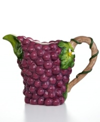 A fun bunch, the Grape pitcher from Martha Stewart Collection is bursting with whimsical detail, from its juicy purple fruit to leaf and vine accents.