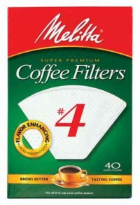 Melitta Cone Paper Coffee Filters, No. 4 White