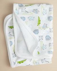 Cuddly fun for your little explorer, this safari-print blanket will send off to dreamland in style.