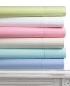 This cozy sheet set from Martha Stewart Collection coordinates with most bedding styles with its array of lush colors and minimalist design. Mix and match between sets or with additional pillowcases for a look that's all your own.