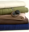 Sunbeam Slumber Rest Quilted Fleece Blue Twin Heated Blanket