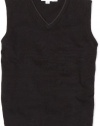 Calvin Klein Dress Up Boys 2-7 Solid Sweater Vest, Black, Large(7)