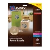 Avery Permanent Print-To-The-Edge Round Labels, Laser/InkJet, 2.5-Inch, Brown Kraft, Pack of 225 (22808)