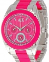 Armani Exchange Active Chronograph Pink Dial Crystal Ladies Watch