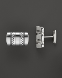 J Goodman Sterling Silver Cufflinks with Braided Oxidized Finish