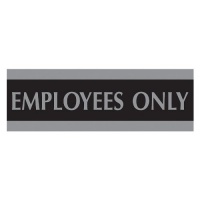 U.S. Stamp & Sign HeadLine Century Series 3x9 Inch Employees Only Sign, Black and Silver, 4760