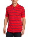 IZOD Men's Big-Tall Stripe Pique Polo, High Risk Red, Large