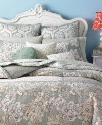 Let your creativity blossom with Style&co.'s Pastiche reversible quilted European shams, boasting a geo print on one side and contrast vine design on the reverse for fresh, mix-and-match looks. Button closure. (Clearance)